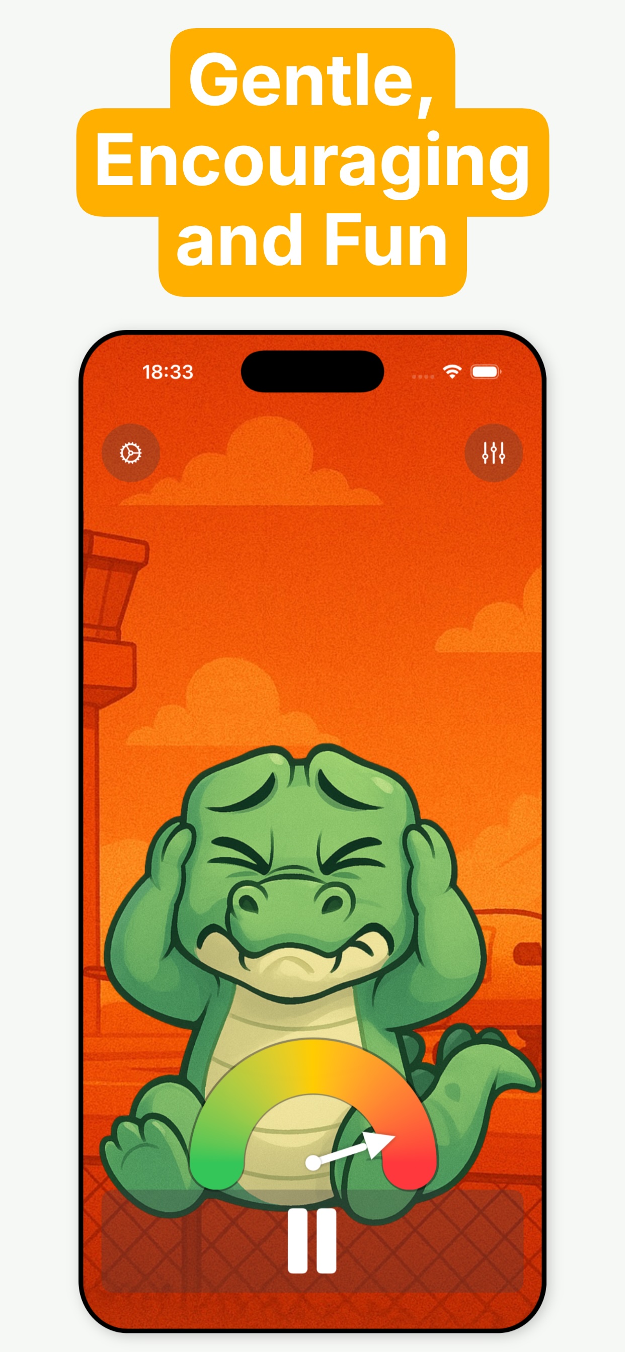 Choice of kid-friendly characters including owl and robot in the noise meter app